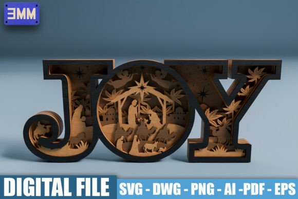Download 3D JOY Nativity Scene Laser Cut File - Laser cut file Collection