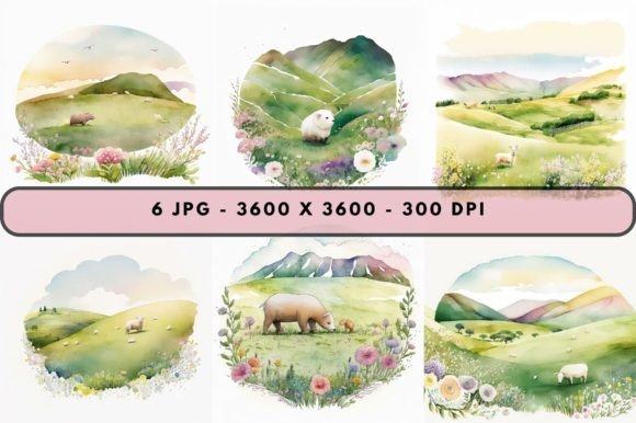 Download Watercolor Rolling Hills - Rolling hills Collection
