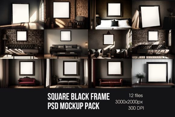 Download Square Black Frame Psd Mockup Pack - Premium Resources