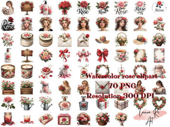 Download Watercolor Rose Clipart - Watercolor rose clipart Collection