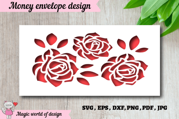 Download Elegant Rose Design Money Envelope Svg - Elegant rose design Collection