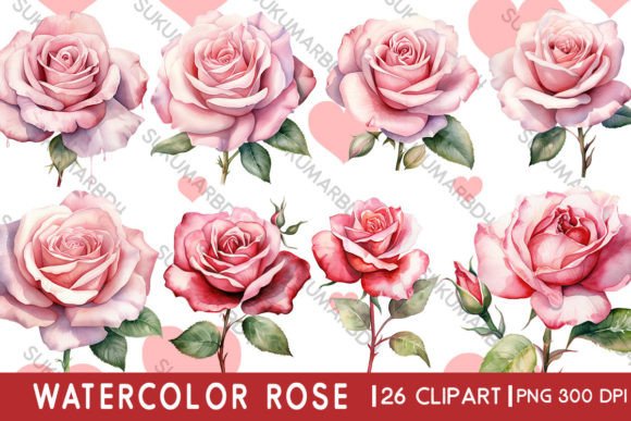 Download Watercolor Rose Clipart - Watercolor rose clipart Collection