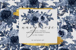 Download Navy Watercolor Rose Clipart Collection - Watercolor rose clipart Collection
