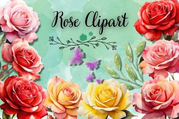 Download Watercolor Rose Clipart PNG - Watercolor rose clipart Collection