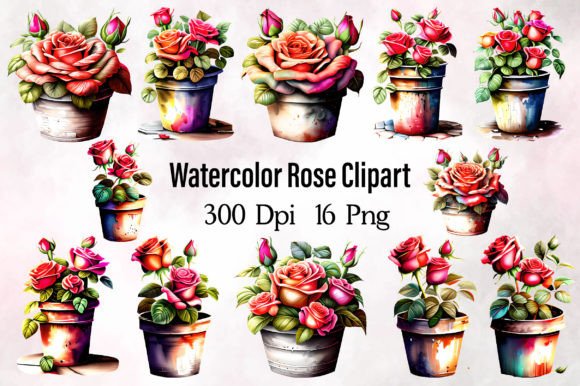 Download Watercolor Rose Clipart - Watercolor rose clipart Collection
