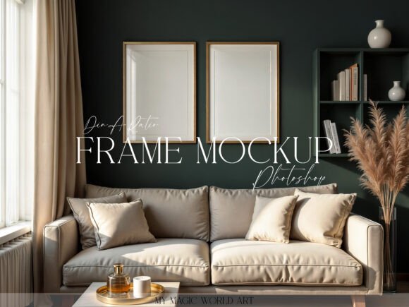 Download Two Frames Dark Interior Frame Mockup - Dark interior Collection