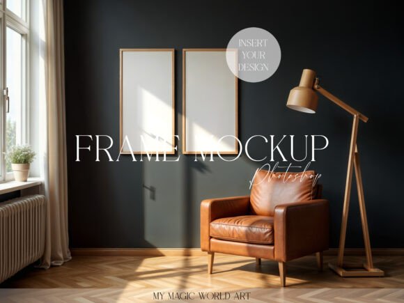 Download Two Frames Dark Interior Frame Mockup - Dark interior Collection
